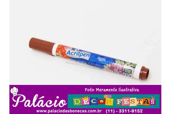 CANETA PARA TECIDO ACRILPEN ACRILEX MARROM 